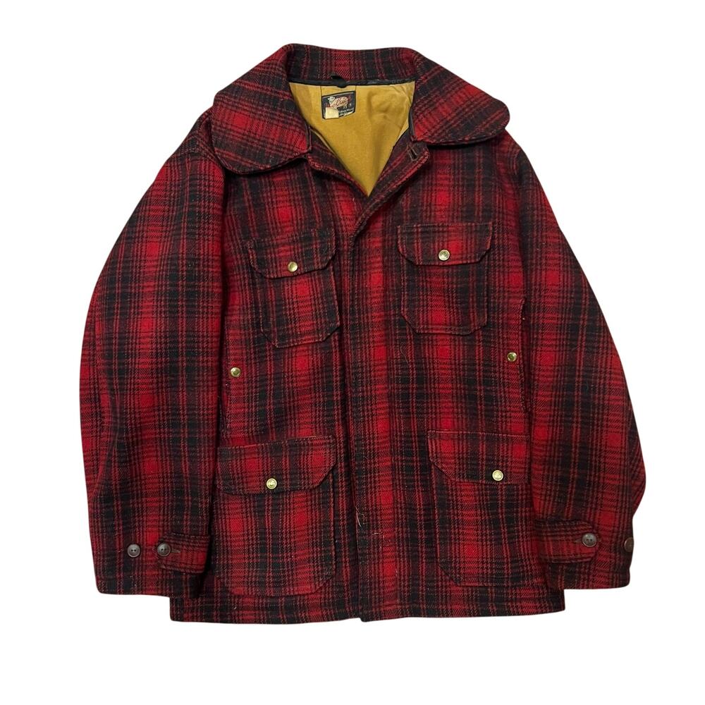 Vintage 40s Woolrich Size 40 Mens USA Mackinaw Plaid Hunting Jacket 503 Coat